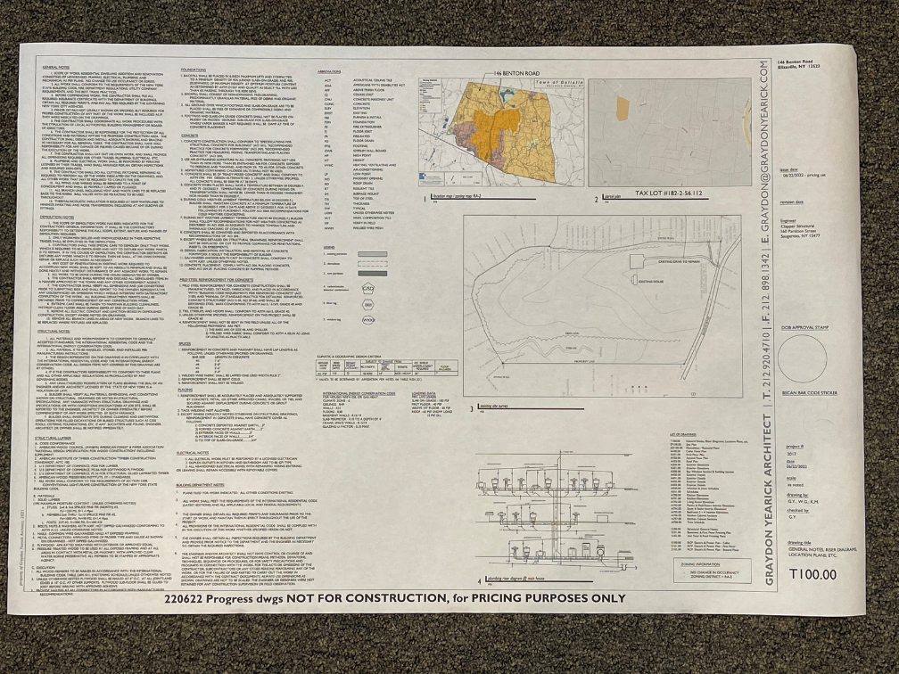 printed blueprint sample